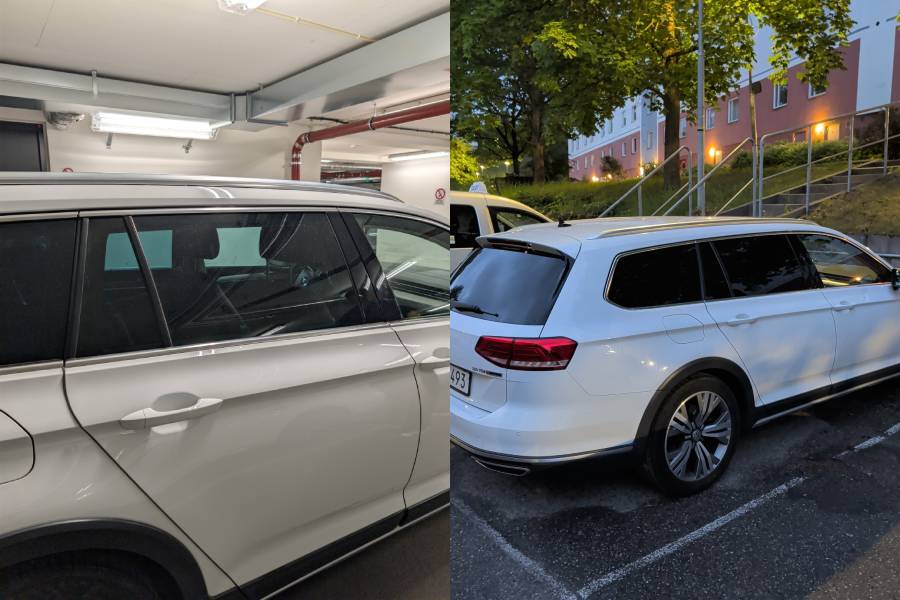 Tonad Volkswagen Passat med solfilm i Stockholm